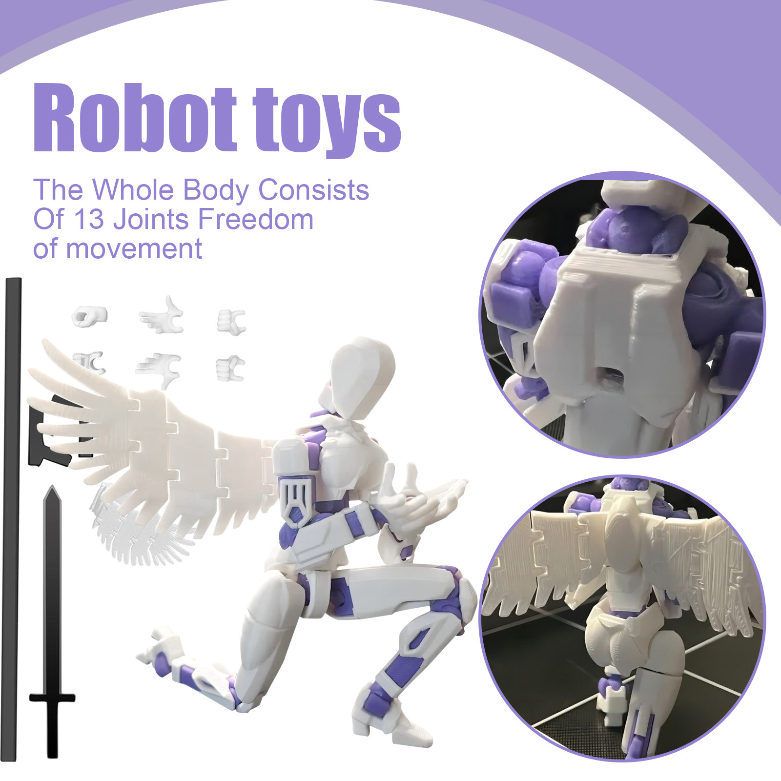 Party Games Gender Reveal - Robot móvil multiarticulado 3,0, maniquí impreso