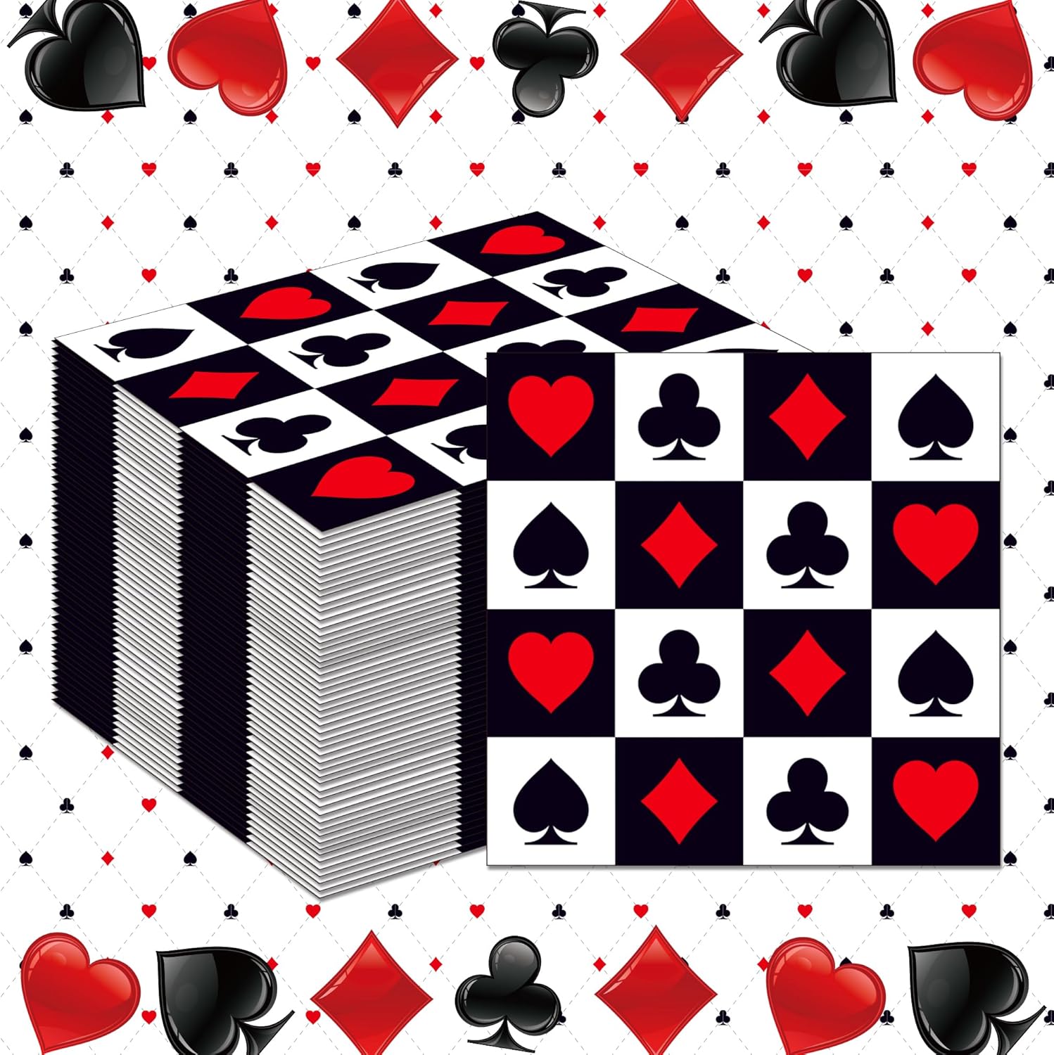 Party Games Night - Servilletas de póker con tema de
