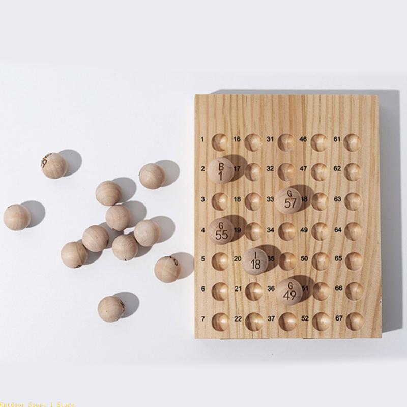 Party Games Bingo - A0KA 75 Uds. Bolas Bingo madera