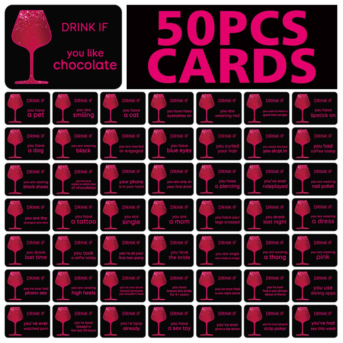Party Games Bachelorette - 50 Tarjetas de Juego para Fiesta