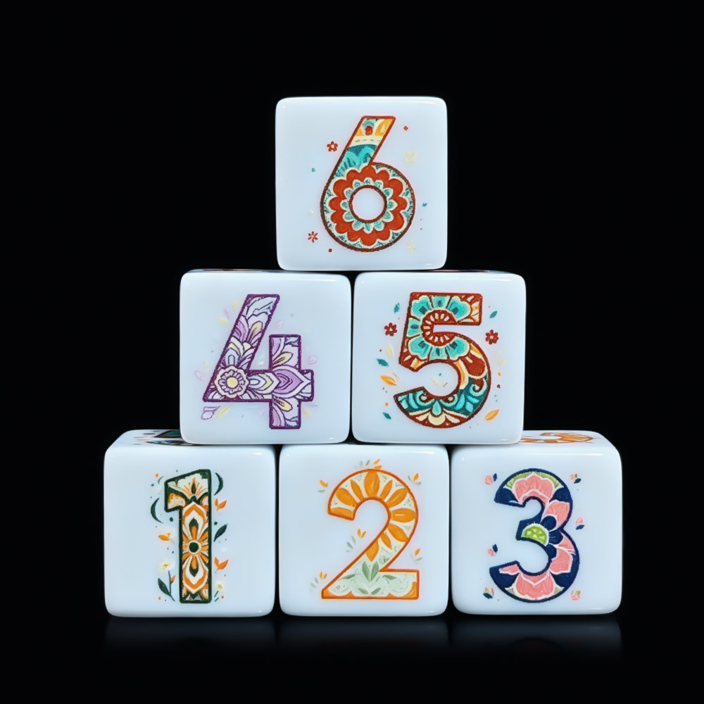 Party Games App - 12 dados D6 con estampado de