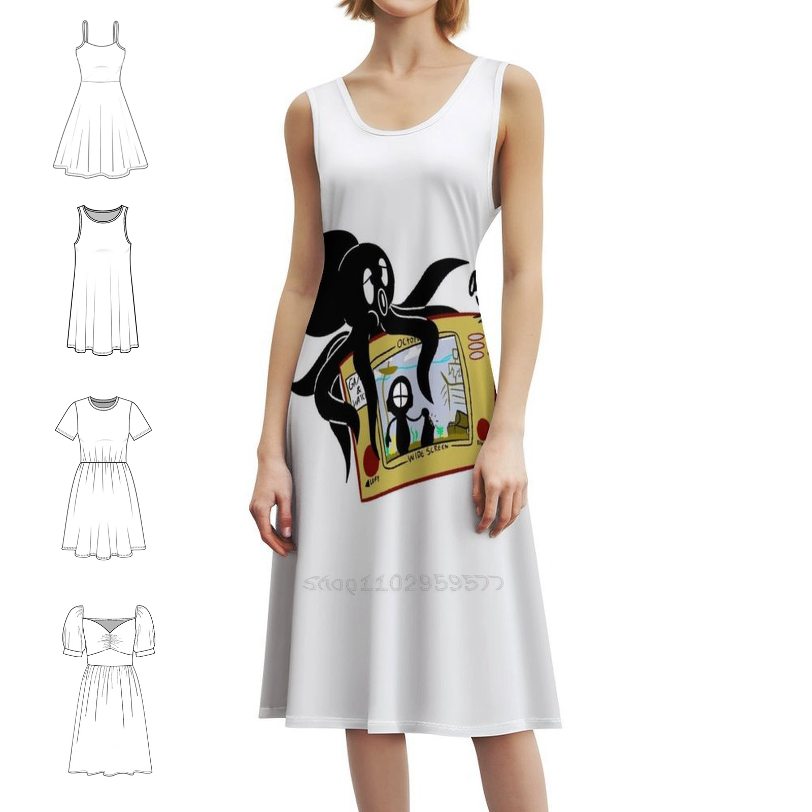 Party Games Summer - Vestido bohemio Vintage de pulpo, opciones