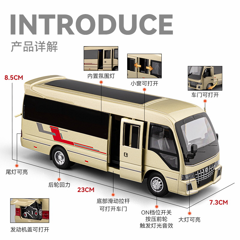 1:33 Toyota Coaster BUS coche  - Party Games Bus reseña y precio